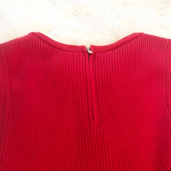🍁 Banana Republic | Red Knit Peplum Top - Picture 4 of 4